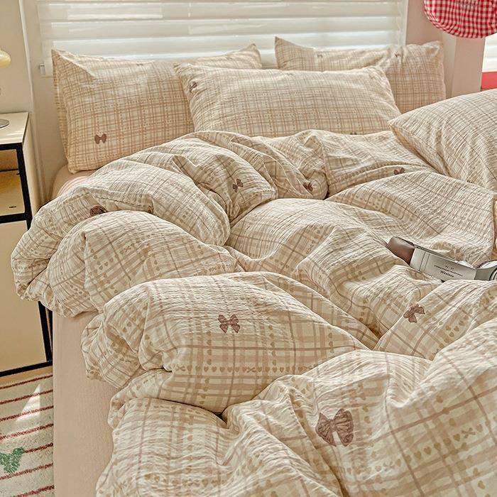 套小床清新春MP量大价夏双A类新款皱皱层纱四件套单被宿舍三件套