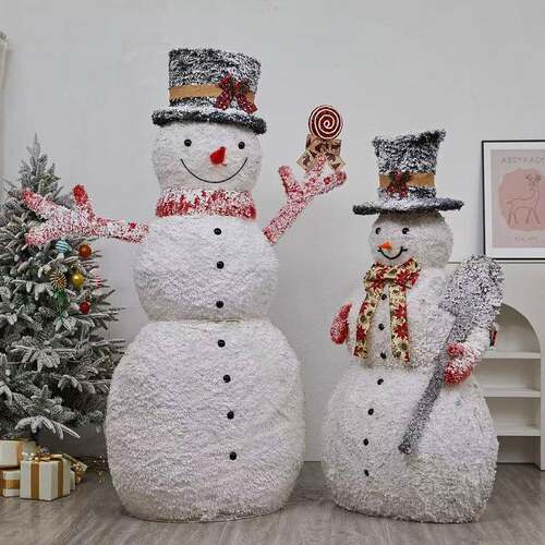 圣节树下橱发诞光雪人商场大酒店窗型摆件装饰品358圣诞老人场景
