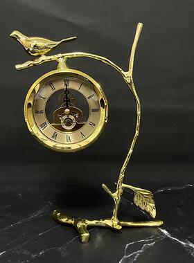 现代奢高档钟座PBQ居客厅酒柜装饰品摆件时钟办家公室桌面轻台式