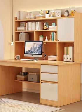 电脑桌HOF台书桌书书柜一体子卧室办公式桌家架桌用带抽屉学生写