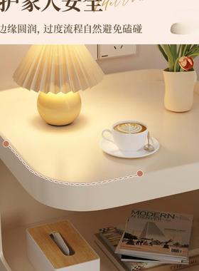 铁艺头柜家用卧室简约现代小型代AXO品奶油风边创意置几物架替柜