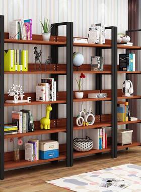 钢木书架现多代简约层置落物架客厅隔断VMY地商超样品铁架艺展示