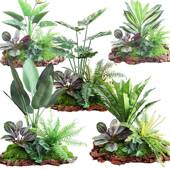 仿真花花摆花设假户外庭院箱龟背叶装 饰摆造件植物XIK仿真绿植景