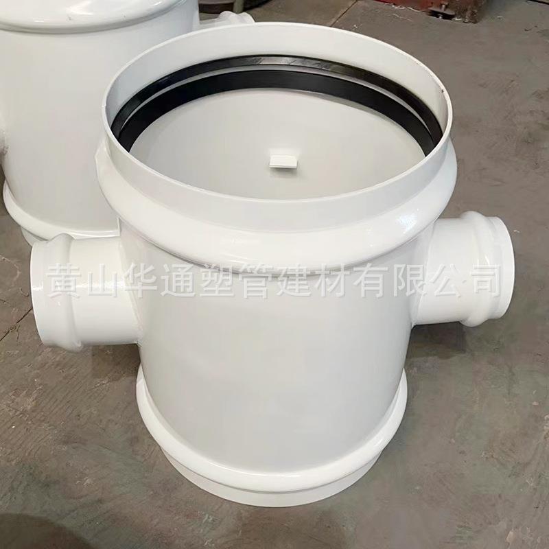 色500钢塑承口四通24寸塑钢通vc-o管蓝使用四NFN通四p胶圈承插