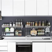 4不锈钢厨房3碗置物架壁挂式 调味料架碟收纳架挂0架盘新隔板架子