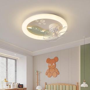 无品牌 儿卡童房间灯风扇静音摇头女孩男孩室卧灯通一体电扇新款