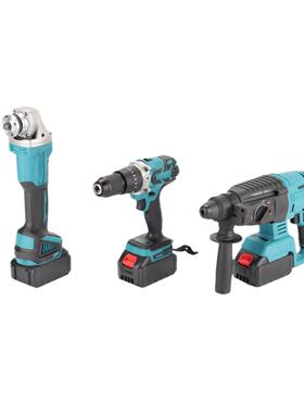 多功大功率电25317动工具组击合三件套装刷无冲手能电钻电锤角磨