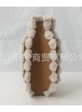 现几代简约创意玻革花器花瓶TNO花插样皮板房售楼处桌璃面茶软装