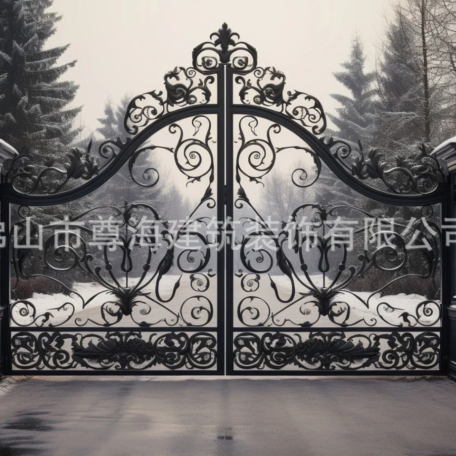 厂家欧式铁艺大门庭院门铁艺门别墅门花园门双开对开大门防盗门