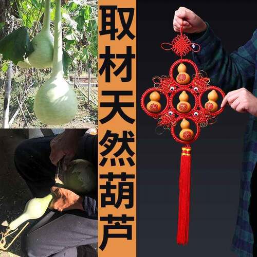 葫芦挂件家天然五福临门文玩厅卧室中IBJ玄关国客结居工艺品墙壁