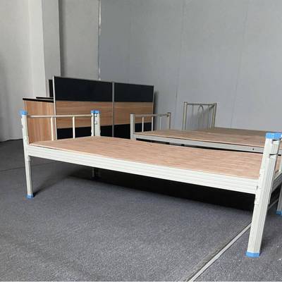厂制NHE家直销单人铁床寓钢型材铁床床宿舍单层铁床铁艺学生公床