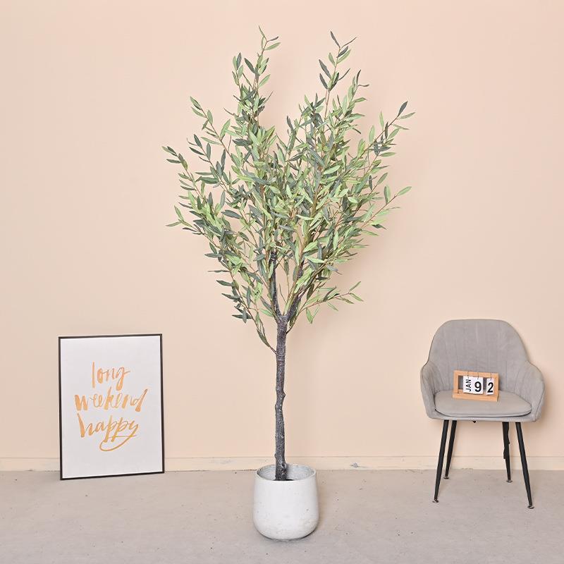 仿真型绿橄榄家居室内商JCP场大落地假树盆栽树装饰摆件植植物橄