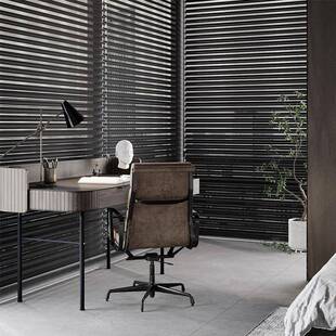 全百遮光黑色香格里拉帘KFA叶公窗遮光打孔办室卧室卫生间室浴卷