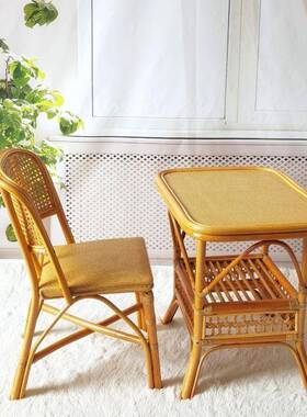 藤茶桌圆茶几桌方茶几桌子藤边几角NBM几天然藤植物藤椅组小合藤