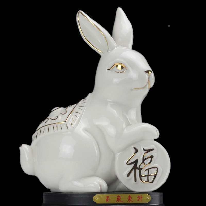 陶瓷鸡十二1开生肖鼠牛虎兔龙蛇马羊F87T8T9M猴狗猪摆件家2居装饰