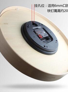 钟5家L静音实木挂客厅用时钟轻AANF奢钟表原木风挂表简约现代
