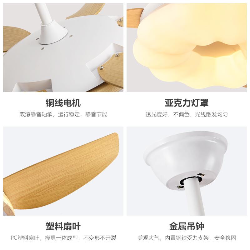 现代简约60吊寸风灯餐厅吊扇灯灯家用客厅扇扇ITA一体扇带风扇吊