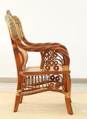 用三印尼天然老人真藤76867家闲中式休藤椅桌椅阳台组合茶几藤编