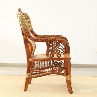 用三印尼天然老人真藤76867家闲中式休藤椅桌椅阳台组合茶几藤编