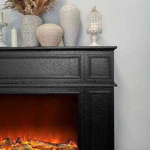 玄展关柜直播奶油风示柜美式 式 客间厅 仿真火饰壁炉柜意398装 法式