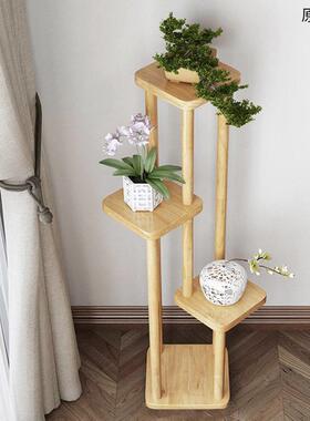 花花LQL架子厅简易室内实木花盆架客落地式架吊兰仿古几中