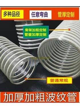 加m厚送壁厚2mPVC塑筋管吸料尘管吸风08管除尘管波纹软管管排污管