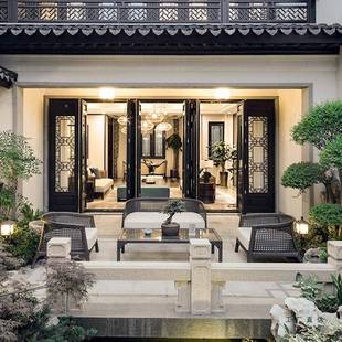 新家中式 藤379编沙发街户外藤椅别墅露天庭花园商业院仿藤沙发组