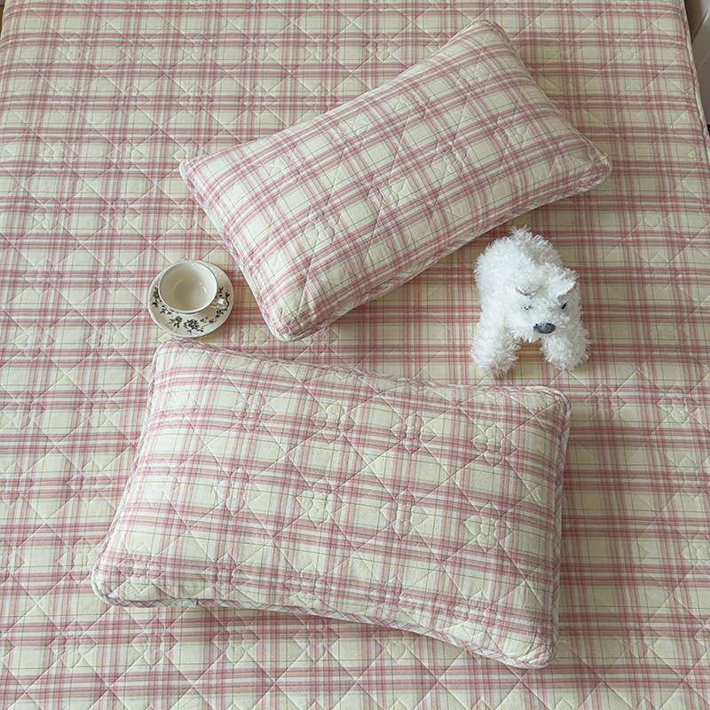 新款A类棉全棉纯色织水洗棉大豆夹棉笠棉床DYB全包床垫罩枕套三件