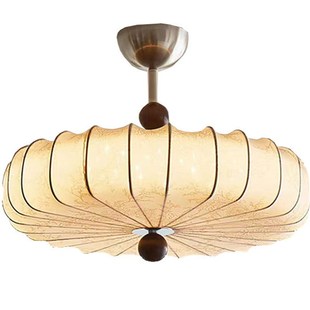 覆古风格 新中世纪风格 卧室灯法式 Sabi风格 餐厅 客厅织物吊灯Wabi