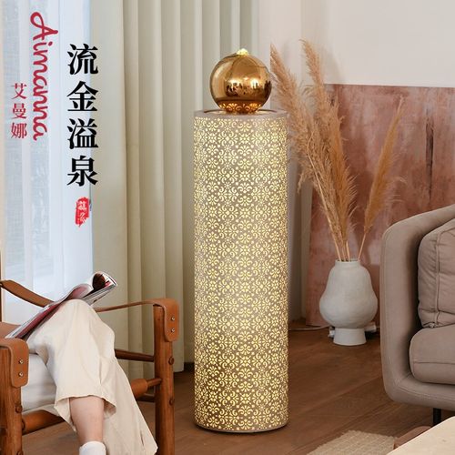 现代简约流水摆件循环水圆球客厅电视柜家居落地喷泉高档乔迁礼品