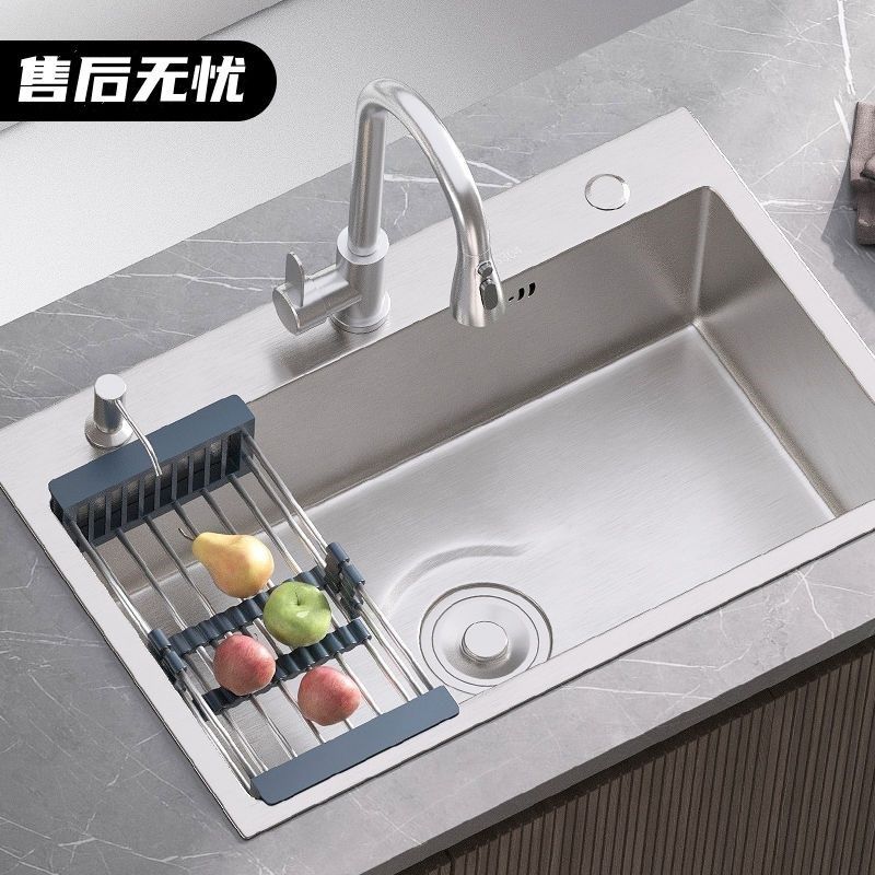 德国厨房水槽304不锈钢洗菜盆手工加厚洗碗槽水池家用单槽池套餐