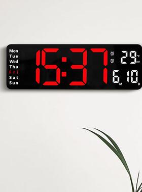 613寸简约坐挂两用客厅钟DIX大字体电子多组闹钟温度星时期同屏62