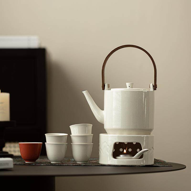 草木灰千里NM202492江山围温茶炉套组煮中茶茶具套装式炉提梁壶煮