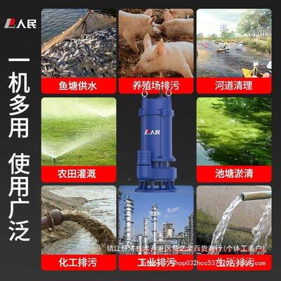 污人民电器潜水水泵22泥UDS0V家用小型抽水泵沙粪池农用排污泵38