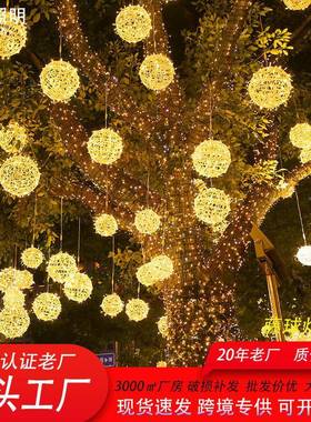 户外防藤NVT球水灯挂球树led装圣诞节饰圆灯挂树球灯节日亮化彩灯