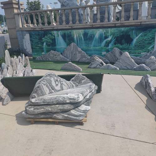 雪石片组合天然造景室浪内枯山假山咨询客服水石切头泰山石庭院摆