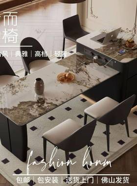 合PSY而代为椅中古风意式轻奢可缩高档中岛伸台餐简约现桌家用可
