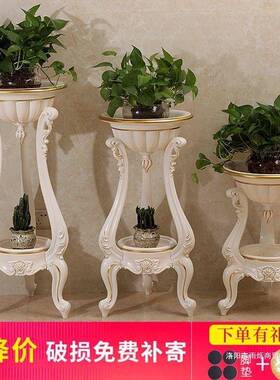CZI欧式架简约台花花盆架阳子多层客厅架花架落地置物白色仿实智