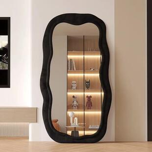 网室红风QT102170异形波浪落网全身镜红家用客厅卧地镜厂家服装店