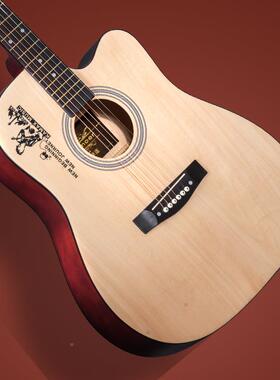 38寸吉民谣木他纪念乐队白色他初学者习EBC练琴厂吉家支持