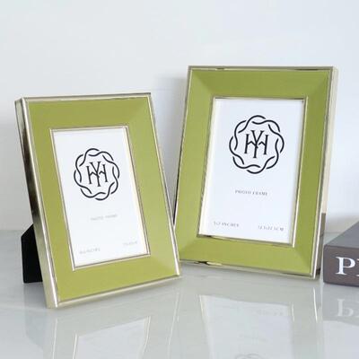 新轻款欧立体奢皮质创HY-91106意相框书房室相架家式居装饰卧品画