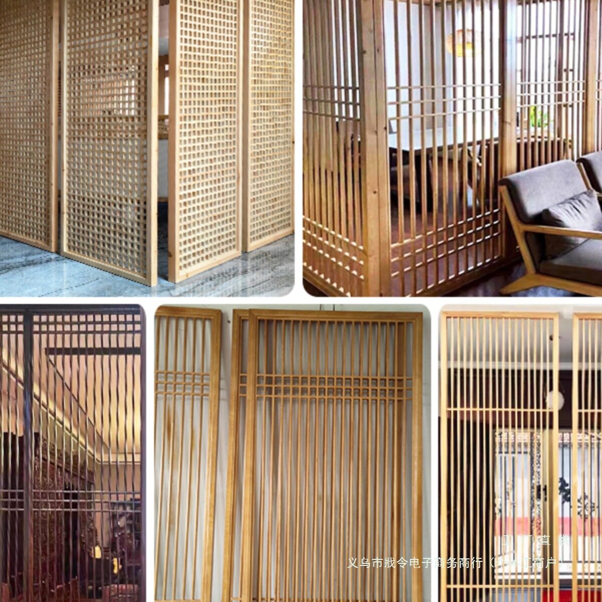 实木格栅屏风隔断客厅玄关镂空新中式吊顶仿古门窗木雕花格栅木作