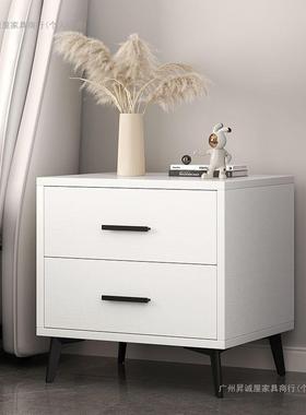 简约代现白色床头经济型床韩边储物小柜子小NDF户型式风柜格免漆