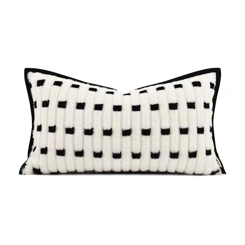 样板UXS客厅抱枕轻奢简约房板现代软装沙发靠垫方枕样酒店黑白抱