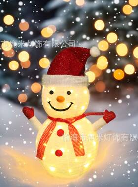 折叠缩雪人伸水灯圣诞节户外防伸缩企鹅装饰灯圣诞人SZO老彩灯