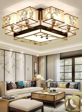 新中式客厅吸顶中国风卧室灯房房灯间餐书刺厅绣全屋LED灯具97189