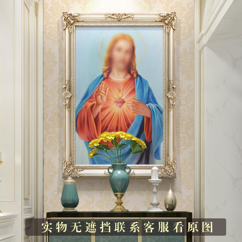 挂玄关饰画欧DFD式大气画人物油画走廊竖版卧挂画书房室装壁画