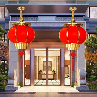 太阳能喜大门口户外式红大中阳台吊GIT灯庆结婚灯笼