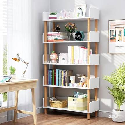 易简书架置物架落地网红桌边靠墙童家用实木厅多层客儿Zy-011小书