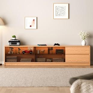 木橡木电柜客厅家用小户型简约现代储视物落地合DMD电实视组柜